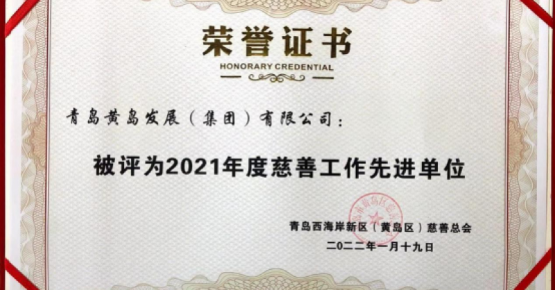 黄发集团获评新区“2021年度慈善工作先进单位”荣誉称号